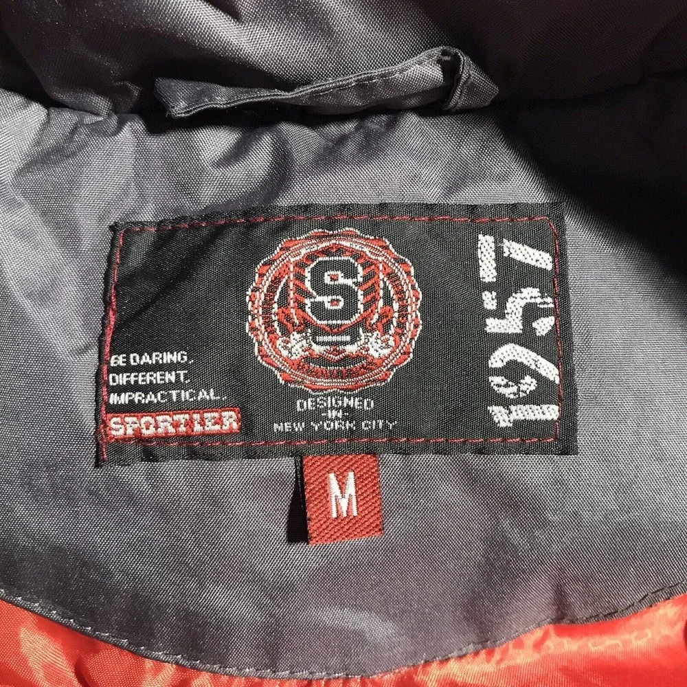 SPORTIER Since 1957 Mens Gray/Orange Puffer Vest Size M Medium